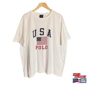 90S Polo Sport Ralph Lauren Usa Big Logo Flag Tshirt Tee
